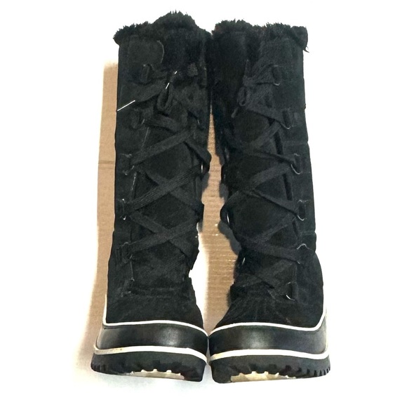 Sorel Tivoli High Il Snow Boots Waterproof Suede Leather Black Size 8 - Picture 6 of 11